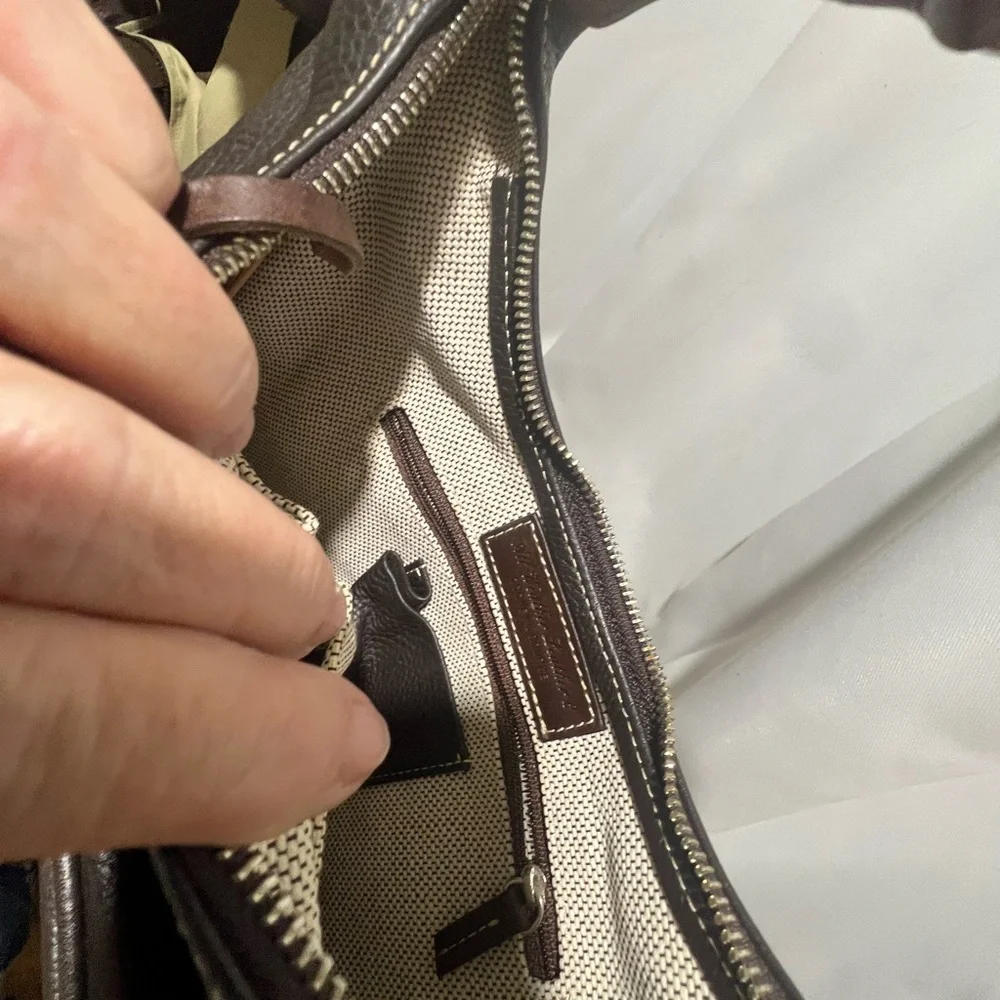 Vintage Dooney & Bourke Dark Brown Leather Hobo Bag